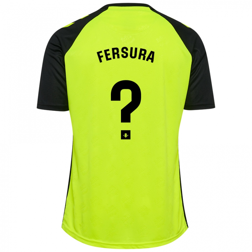 Kinder João Fersura #0 Fluoreszierendes Gelb Schwarz Auswärtstrikot Trikot 2024/25 T-Shirt