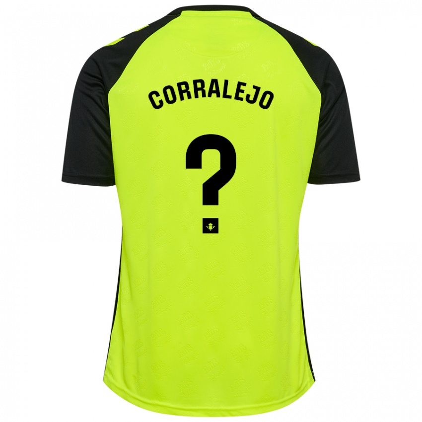 Kinder Iván Corralejo #0 Fluoreszierendes Gelb Schwarz Auswärtstrikot Trikot 2024/25 T-Shirt