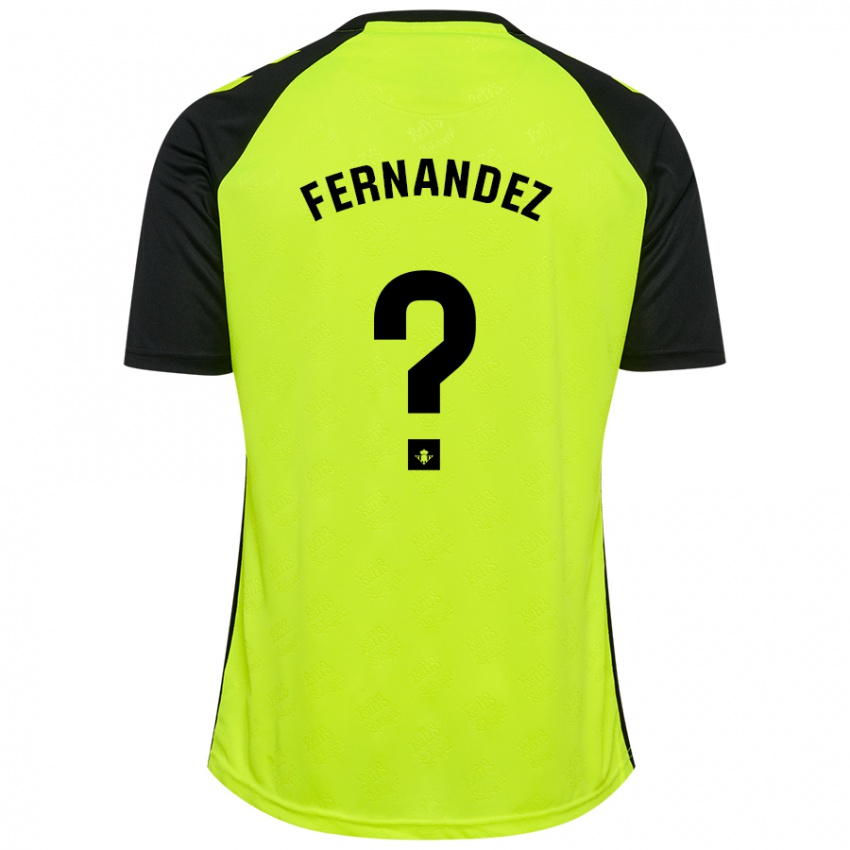 Kinder Nicolás Fernández #0 Fluoreszierendes Gelb Schwarz Auswärtstrikot Trikot 2024/25 T-Shirt