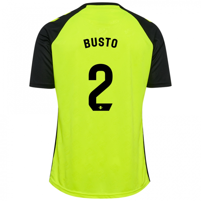 Kinder Pablo Busto #2 Fluoreszierendes Gelb Schwarz Auswärtstrikot Trikot 2024/25 T-Shirt