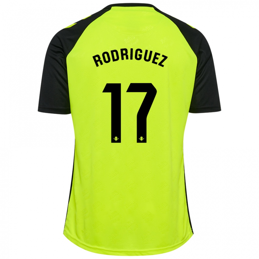 Kinder Jesús Rodriguez #17 Fluoreszierendes Gelb Schwarz Auswärtstrikot Trikot 2024/25 T-Shirt