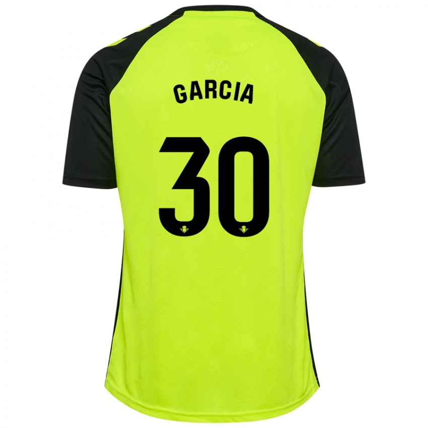 Kinder Germán García #30 Fluoreszierendes Gelb Schwarz Auswärtstrikot Trikot 2024/25 T-Shirt