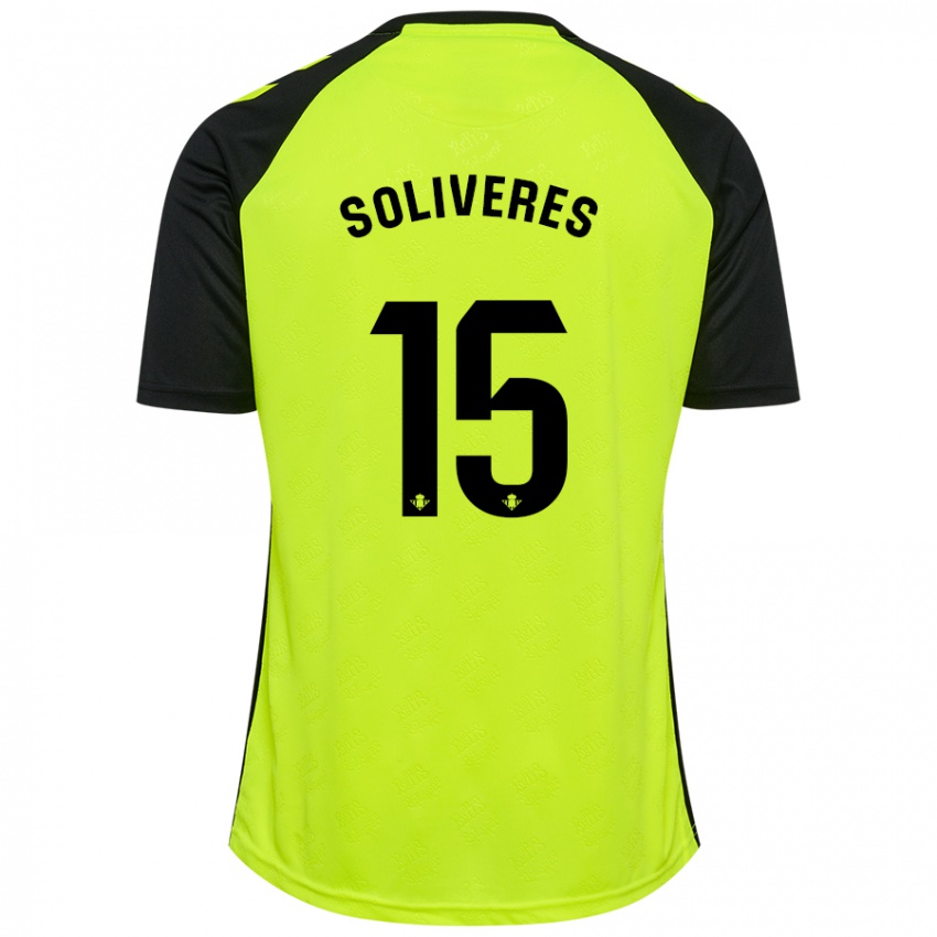 Kinder Gema Soliveres #15 Fluoreszierendes Gelb Schwarz Auswärtstrikot Trikot 2024/25 T-Shirt