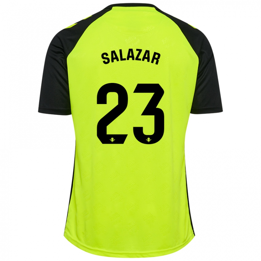 Kinder Noelia Salazar #23 Fluoreszierendes Gelb Schwarz Auswärtstrikot Trikot 2024/25 T-Shirt