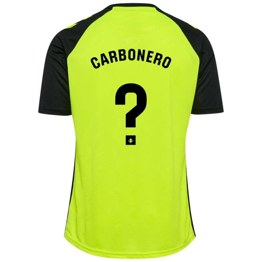 Kinder Marco Carbonero #0 Fluoreszierendes Gelb Schwarz Auswärtstrikot Trikot 2024/25 T-Shirt