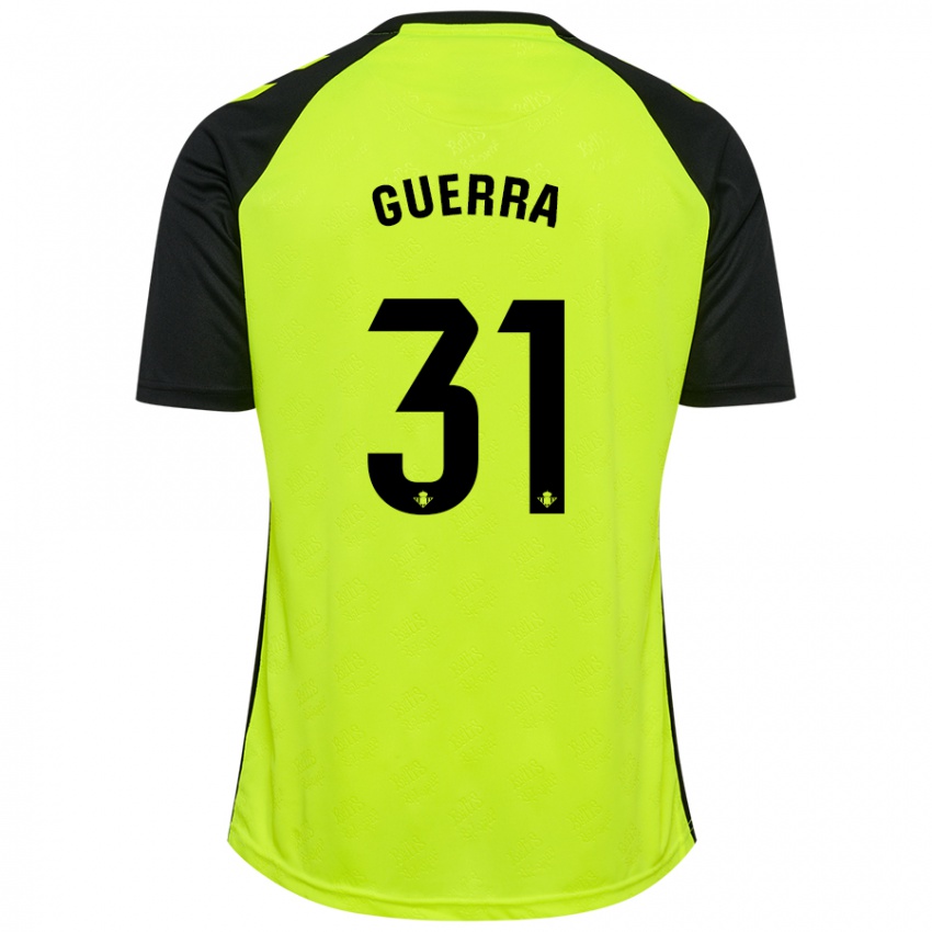 Kinder Ana Guerra Morcillo #31 Fluoreszierendes Gelb Schwarz Auswärtstrikot Trikot 2024/25 T-Shirt