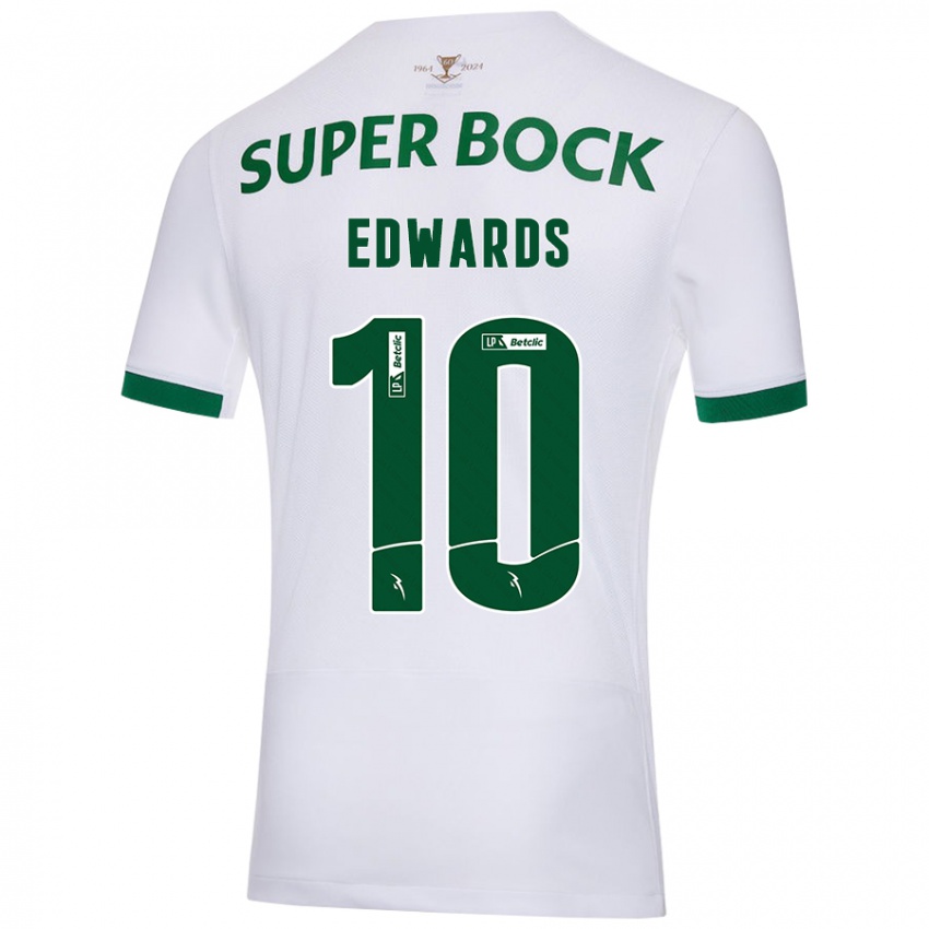 Kinder Marcus Edwards #10 Weiß Grün Auswärtstrikot Trikot 2024/25 T-Shirt