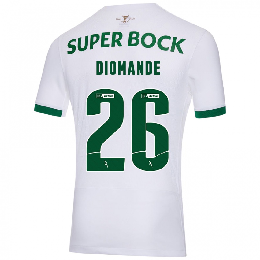 Kinder Ousmane Diomande #26 Weiß Grün Auswärtstrikot Trikot 2024/25 T-Shirt