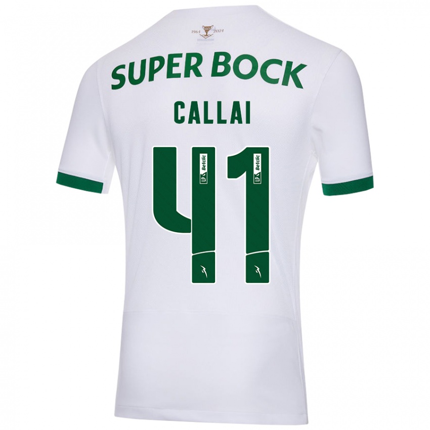 Kinder Diego Callai #41 Weiß Grün Auswärtstrikot Trikot 2024/25 T-Shirt