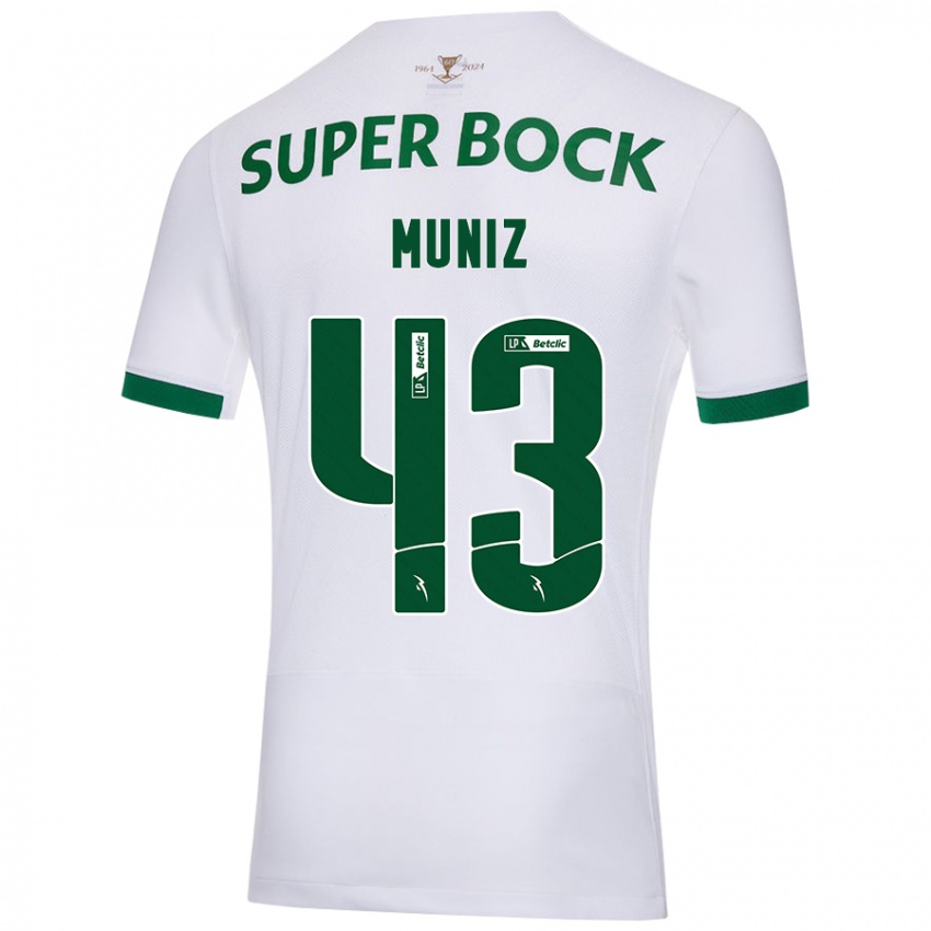 Kinder João Muniz #43 Weiß Grün Auswärtstrikot Trikot 2024/25 T-Shirt