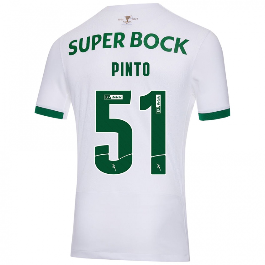 Kinder Diogo Pinto #51 Weiß Grün Auswärtstrikot Trikot 2024/25 T-Shirt