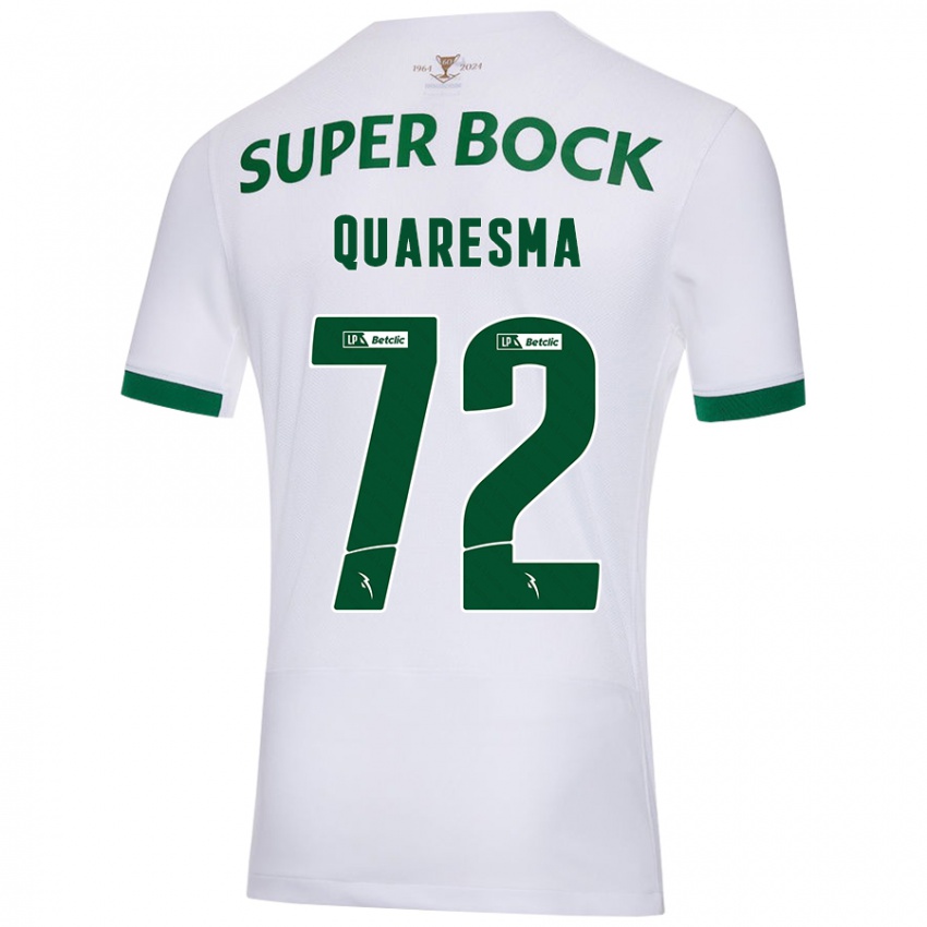 Kinder Eduardo Quaresma #72 Weiß Grün Auswärtstrikot Trikot 2024/25 T-Shirt