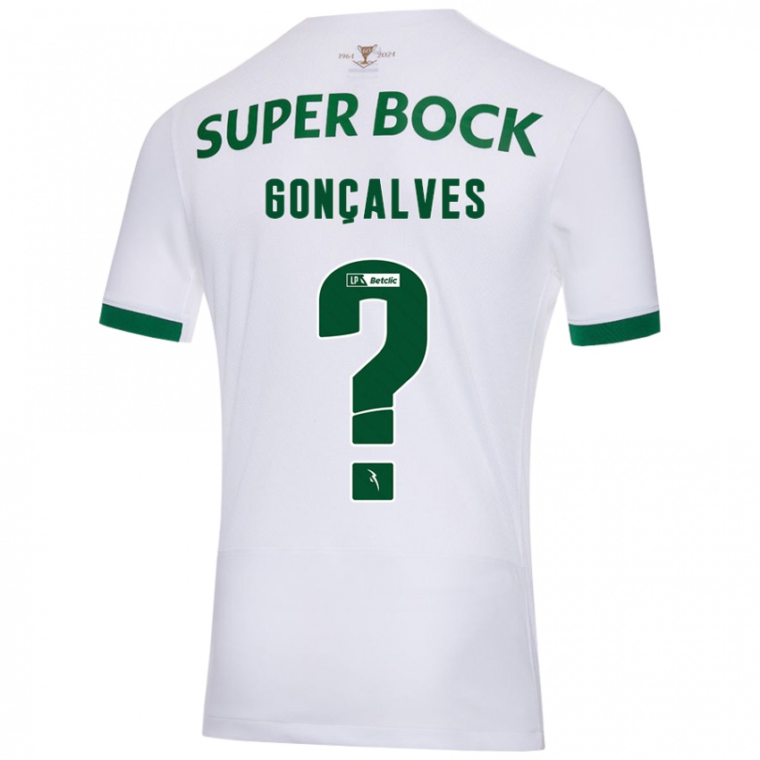 Kinder Flávio Gonçalves #0 Weiß Grün Auswärtstrikot Trikot 2024/25 T-Shirt