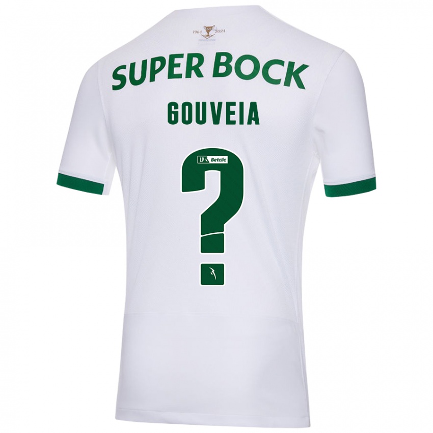 Kinder Miguel Gouveia #0 Weiß Grün Auswärtstrikot Trikot 2024/25 T-Shirt