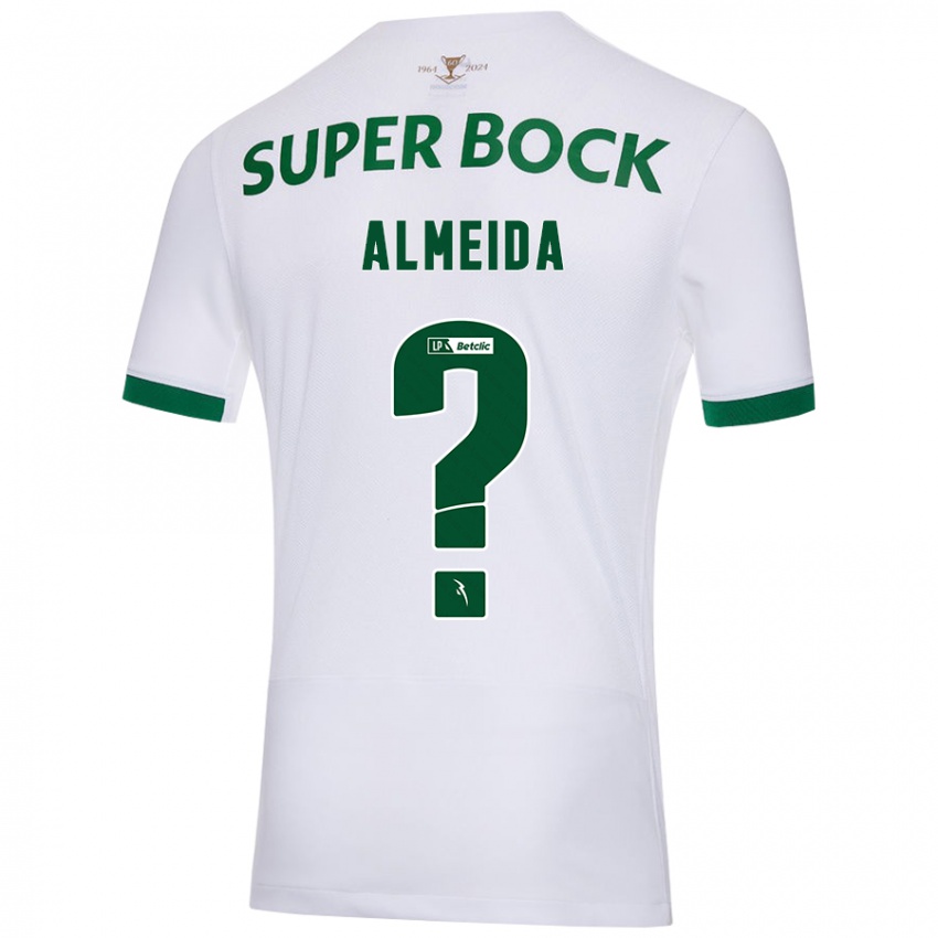 Kinder Miguel Almeida #0 Weiß Grün Auswärtstrikot Trikot 2024/25 T-Shirt