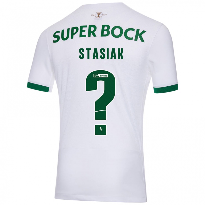 Kinder Jakub Stasiak #0 Weiß Grün Auswärtstrikot Trikot 2024/25 T-Shirt