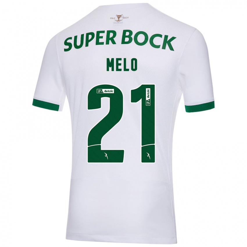 Kinder Gabriel Melo #21 Weiß Grün Auswärtstrikot Trikot 2024/25 T-Shirt