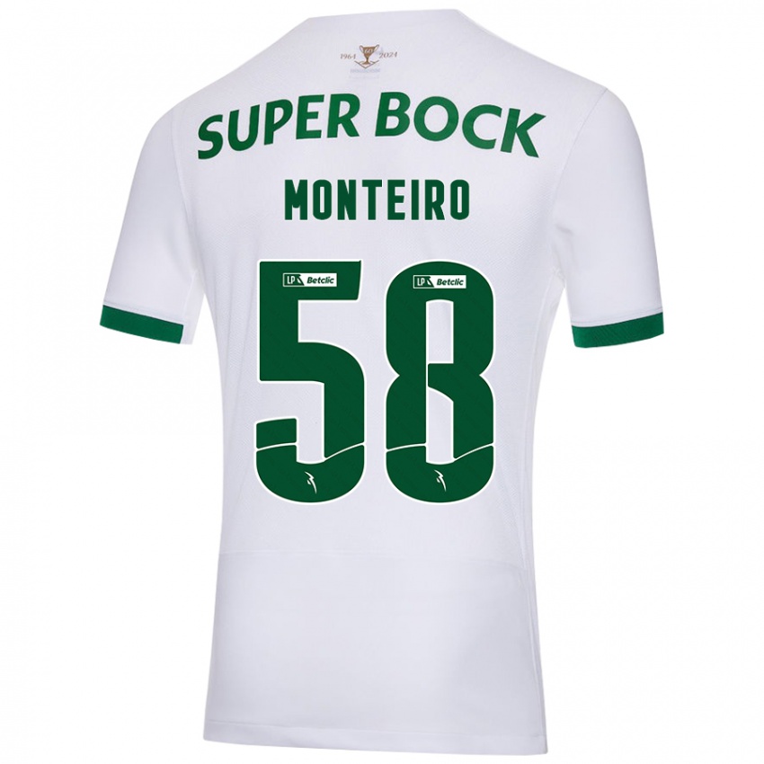 Kinder David Monteiro #58 Weiß Grün Auswärtstrikot Trikot 2024/25 T-Shirt