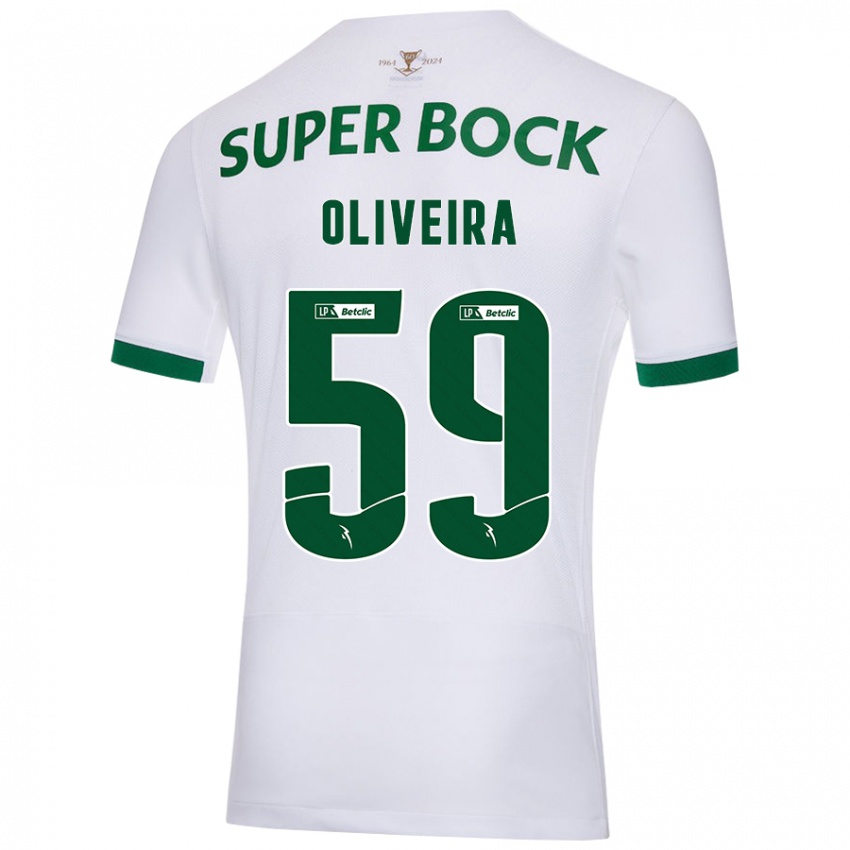 Kinder Kauã Oliveira #59 Weiß Grün Auswärtstrikot Trikot 2024/25 T-Shirt