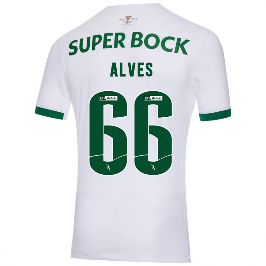 Kinder Miguel Alves #66 Weiß Grün Auswärtstrikot Trikot 2024/25 T-Shirt