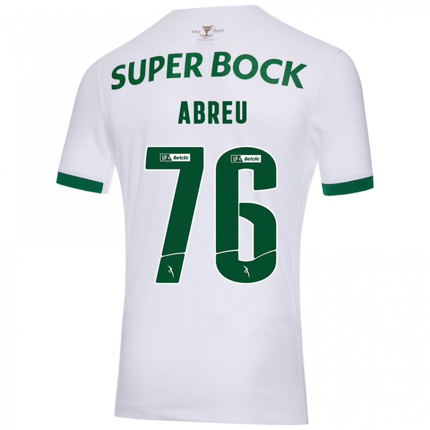 Kinder Diogo Abreu #76 Weiß Grün Auswärtstrikot Trikot 2024/25 T-Shirt