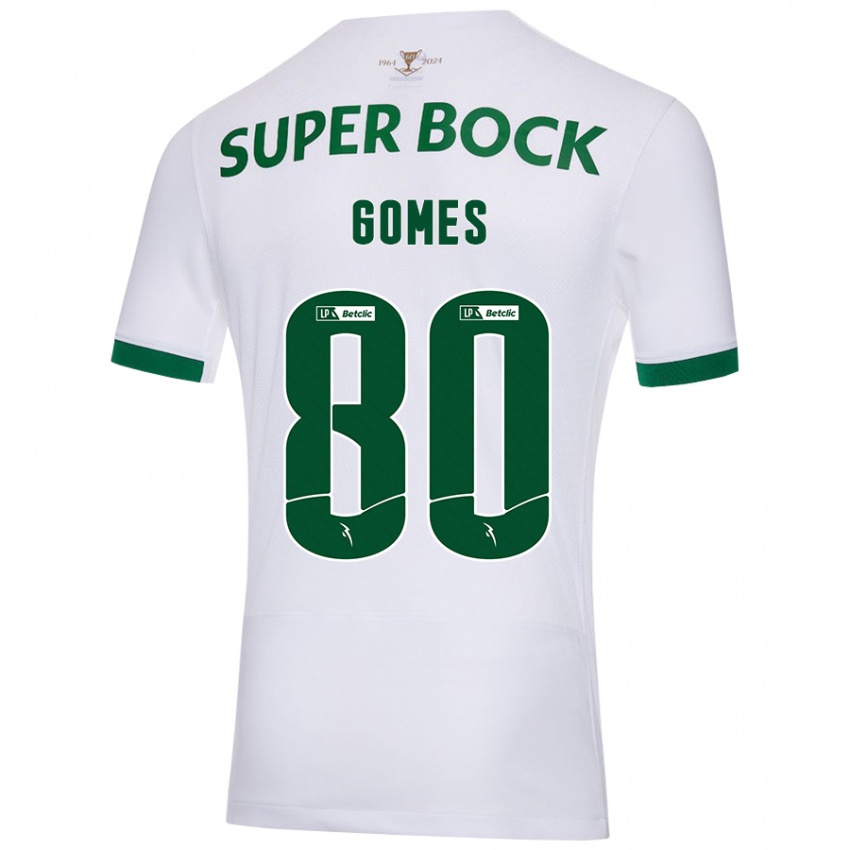 Kinder Luís Gomes #80 Weiß Grün Auswärtstrikot Trikot 2024/25 T-Shirt