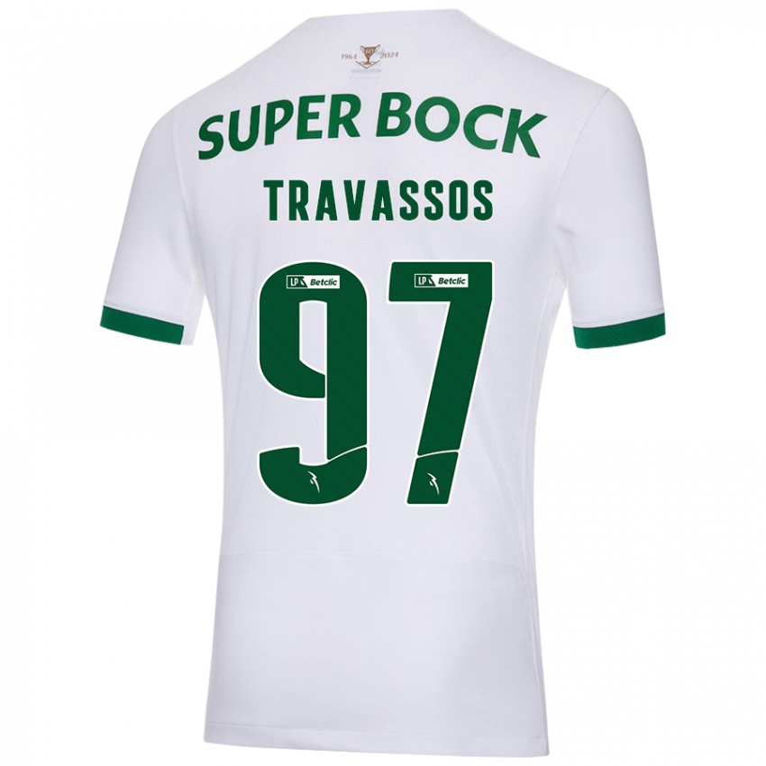 Kinder Travassos #97 Weiß Grün Auswärtstrikot Trikot 2024/25 T-Shirt