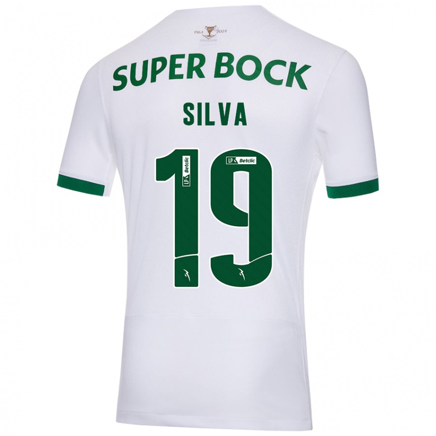 Kinder Diana Silva #19 Weiß Grün Auswärtstrikot Trikot 2024/25 T-Shirt