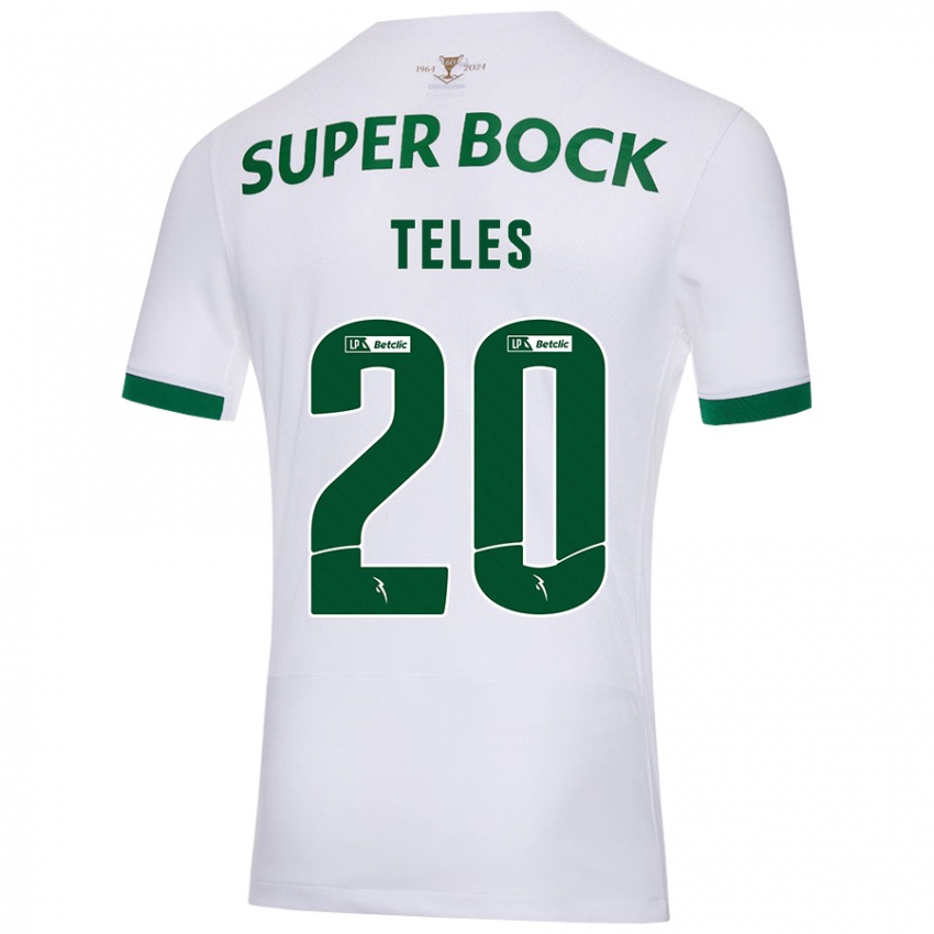 Kinder Ana Isabel Teles #20 Weiß Grün Auswärtstrikot Trikot 2024/25 T-Shirt