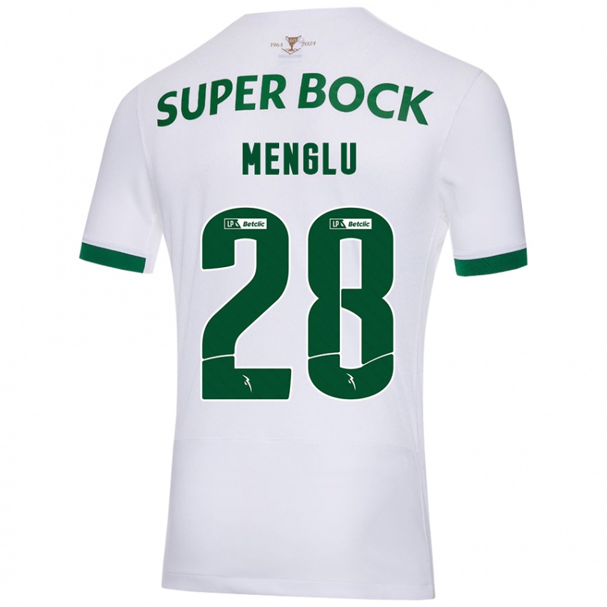 Kinder Shen Menglu #28 Weiß Grün Auswärtstrikot Trikot 2024/25 T-Shirt