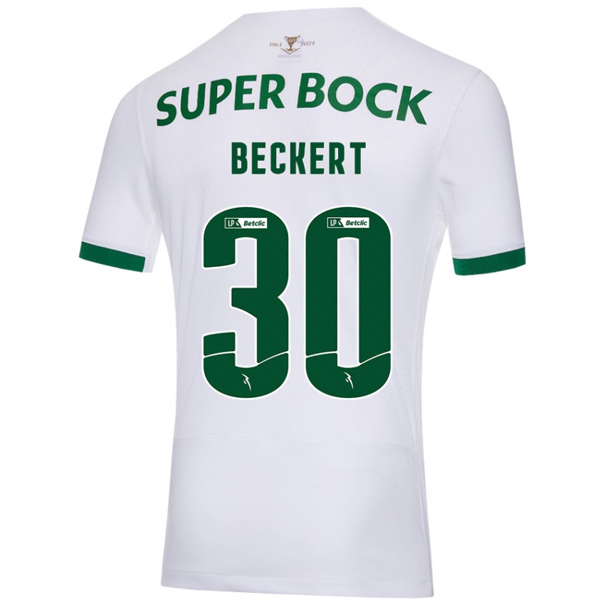 Kinder Carolina Beckert #30 Weiß Grün Auswärtstrikot Trikot 2024/25 T-Shirt