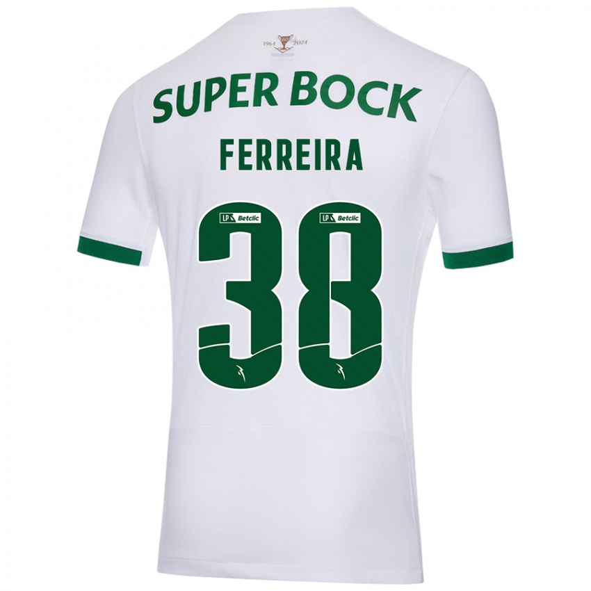 Kinder Marta Ferreira #38 Weiß Grün Auswärtstrikot Trikot 2024/25 T-Shirt