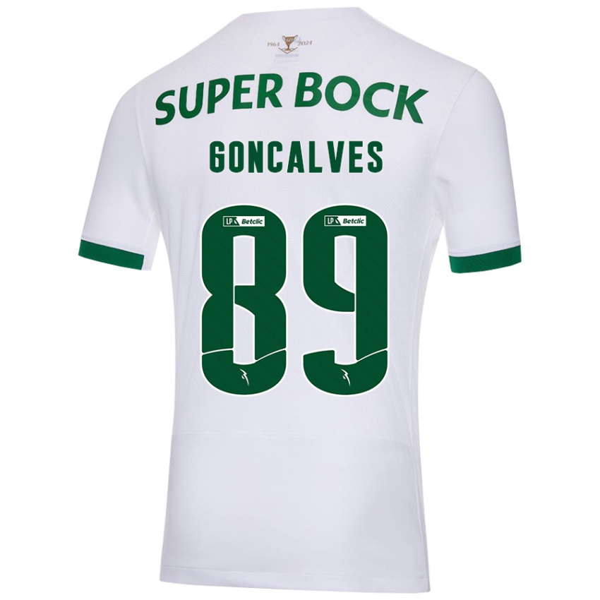 Kinder André Gonçalves #89 Weiß Grün Auswärtstrikot Trikot 2024/25 T-Shirt