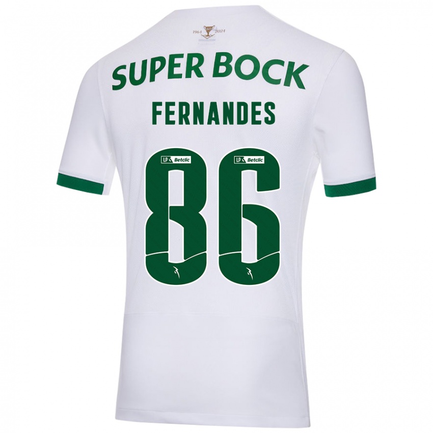 Kinder Emanuel Fernandes #86 Weiß Grün Auswärtstrikot Trikot 2024/25 T-Shirt