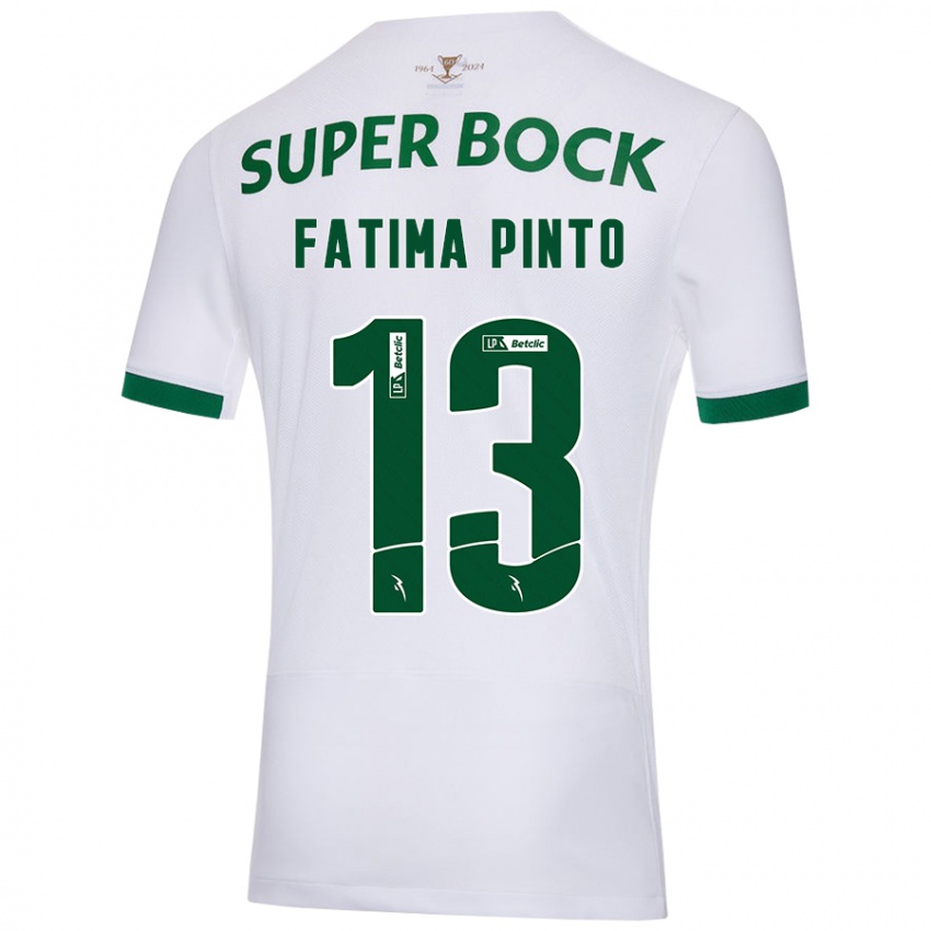 Kinder Fátima Alexandra Figueira Pinto #13 Weiß Grün Auswärtstrikot Trikot 2024/25 T-Shirt