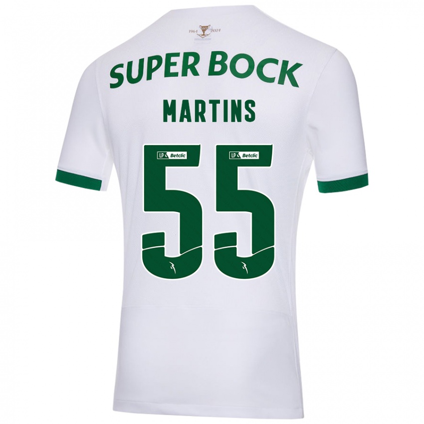 Kinder Carolina Martins #55 Weiß Grün Auswärtstrikot Trikot 2024/25 T-Shirt