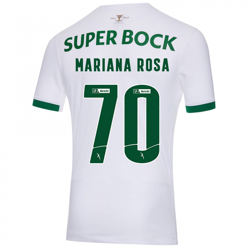 Kinder Mariana Silva Pinto Vilaça Da Rosa #70 Weiß Grün Auswärtstrikot Trikot 2024/25 T-Shirt