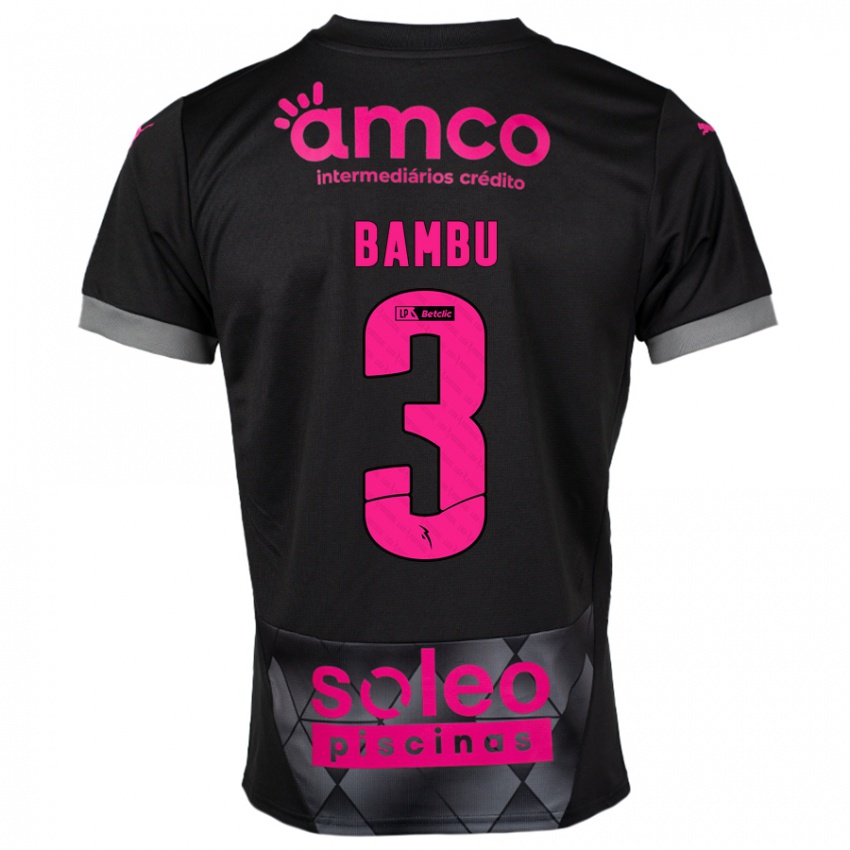 Kinder Robson Bambu #3 Schwarz Rosa Auswärtstrikot Trikot 2024/25 T-Shirt