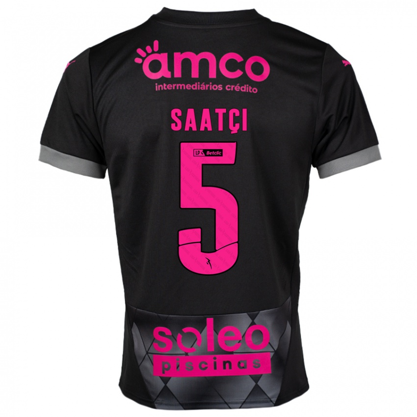 Kinder Serdar Saatçı #5 Schwarz Rosa Auswärtstrikot Trikot 2024/25 T-Shirt