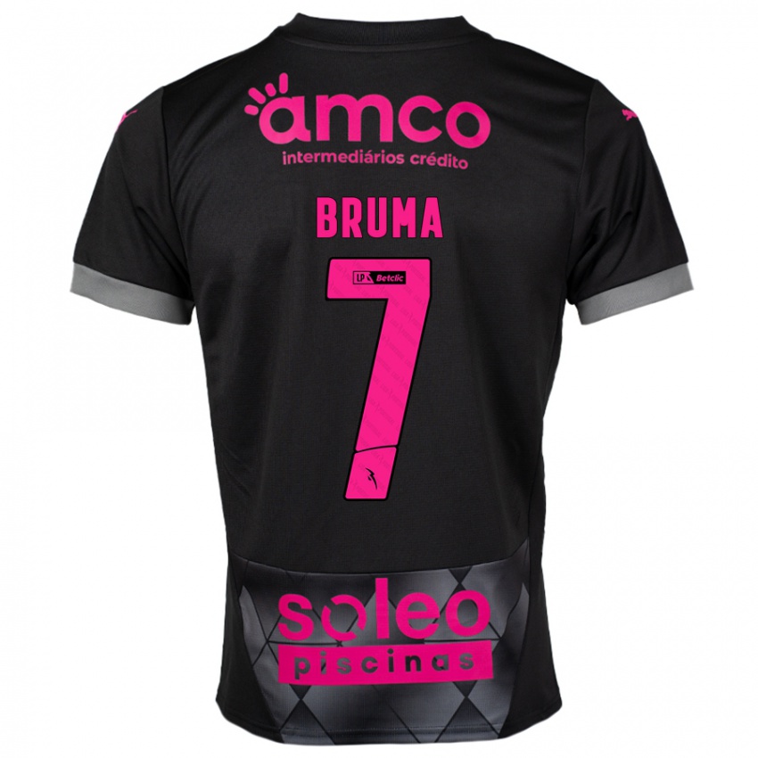 Kinder Bruma #7 Schwarz Rosa Auswärtstrikot Trikot 2024/25 T-Shirt