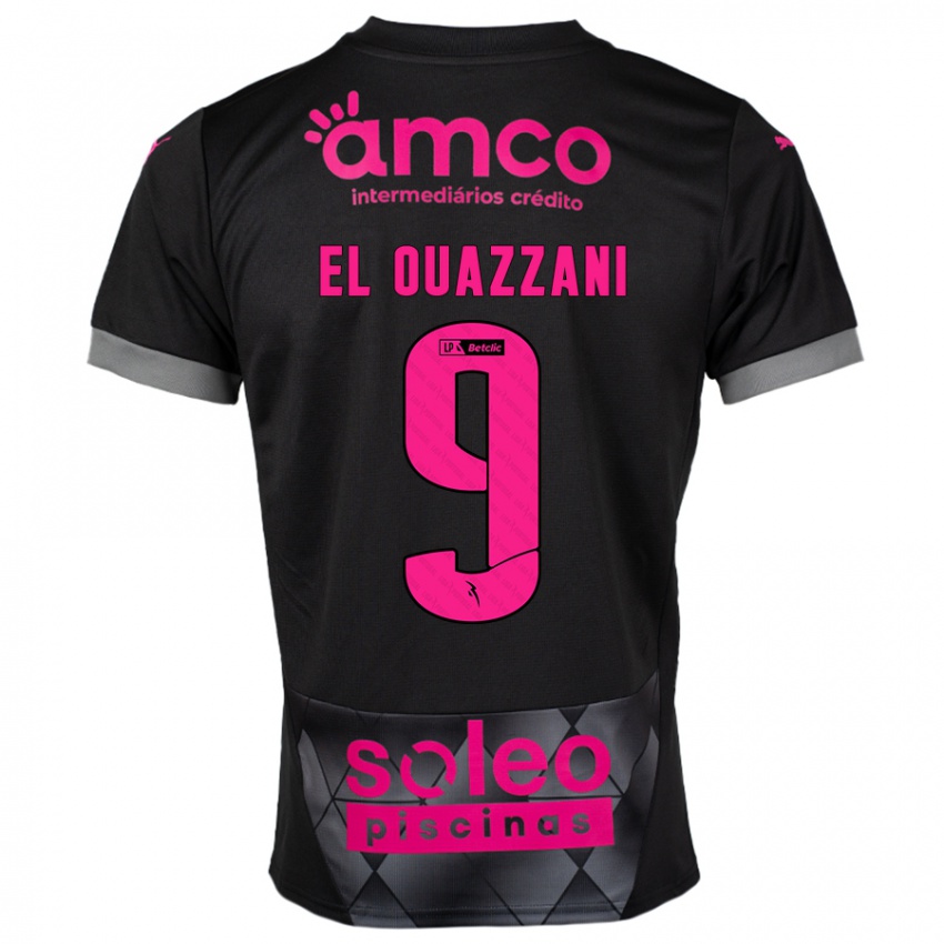 Kinder Amine El Ouazzani #9 Schwarz Rosa Auswärtstrikot Trikot 2024/25 T-Shirt