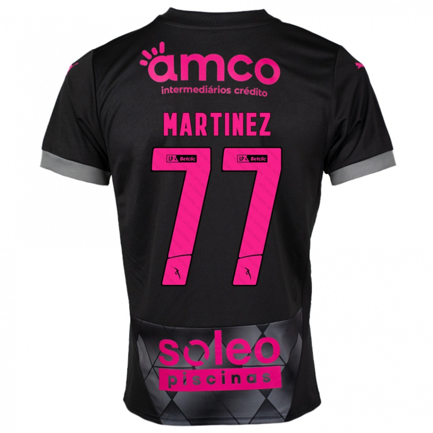 Kinder Gabri Martínez #77 Schwarz Rosa Auswärtstrikot Trikot 2024/25 T-Shirt