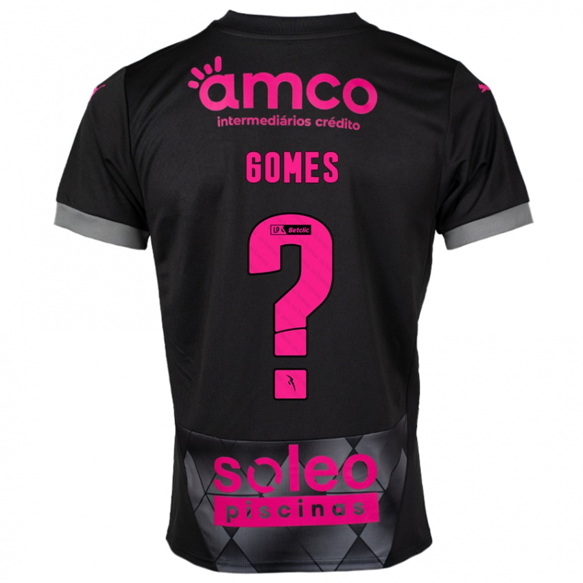 Kinder Tomás Gomes #0 Schwarz Rosa Auswärtstrikot Trikot 2024/25 T-Shirt