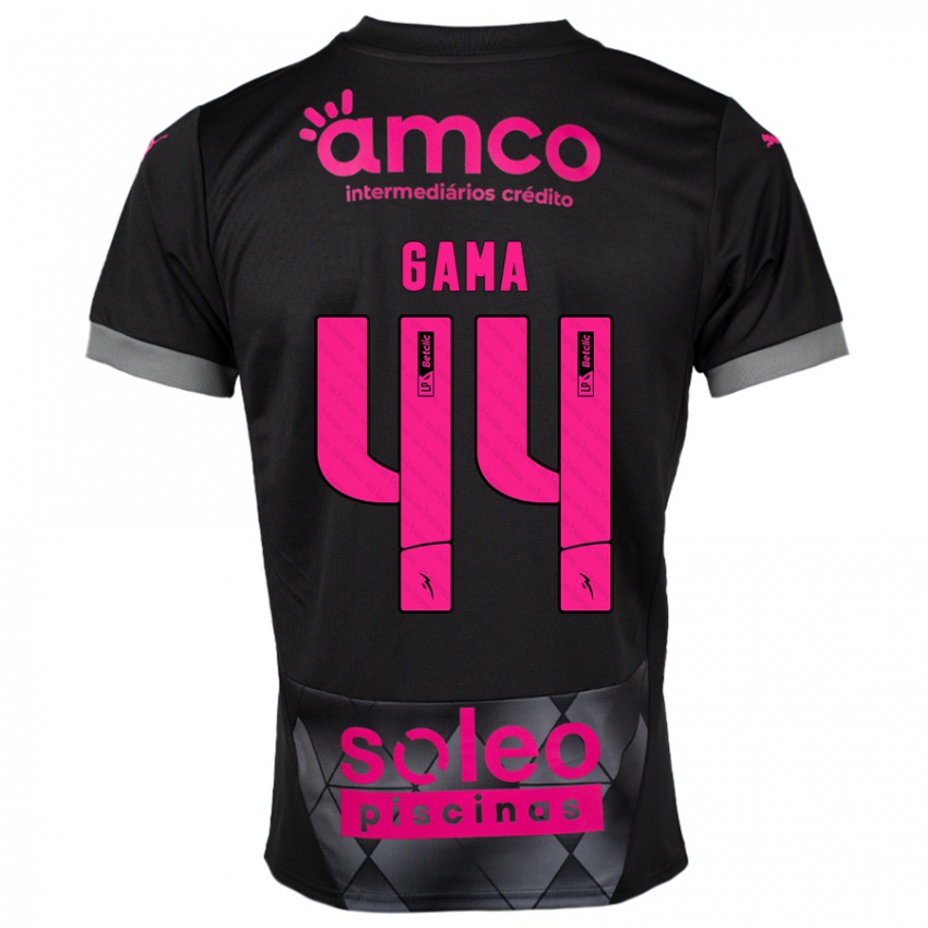 Kinder Dinis Gama #44 Schwarz Rosa Auswärtstrikot Trikot 2024/25 T-Shirt