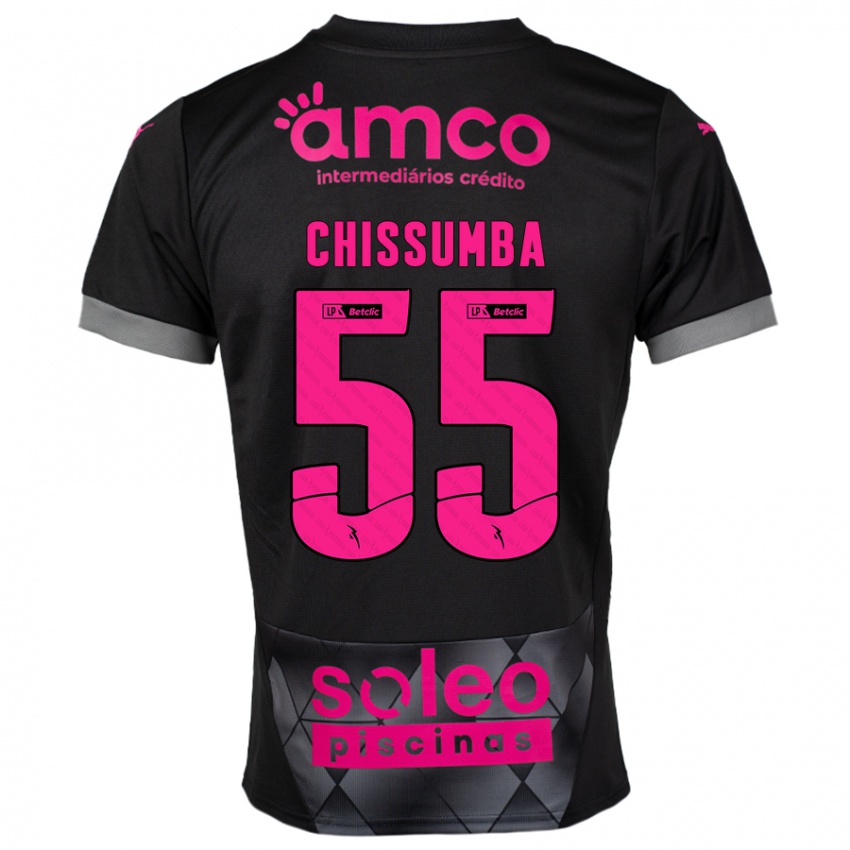 Kinder Chissumba #55 Schwarz Rosa Auswärtstrikot Trikot 2024/25 T-Shirt