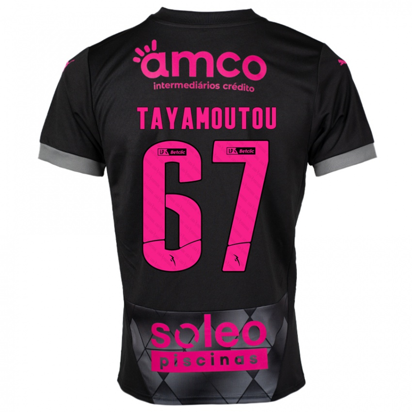 Kinder Enzo Tayamoutou #67 Schwarz Rosa Auswärtstrikot Trikot 2024/25 T-Shirt