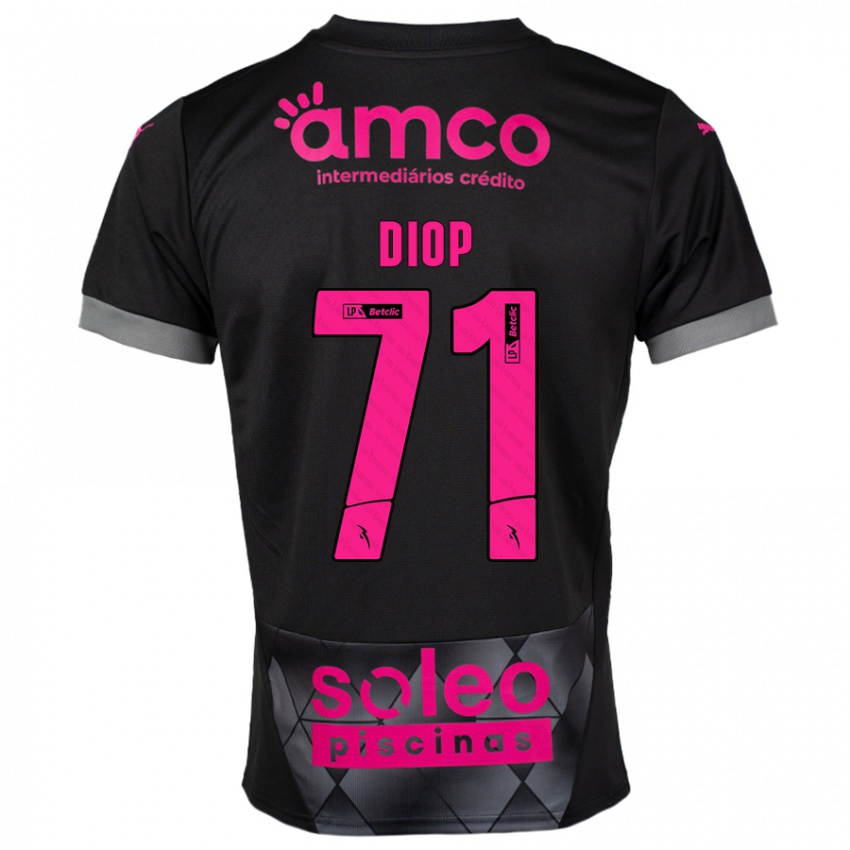 Kinder Mamadou Diop #71 Schwarz Rosa Auswärtstrikot Trikot 2024/25 T-Shirt