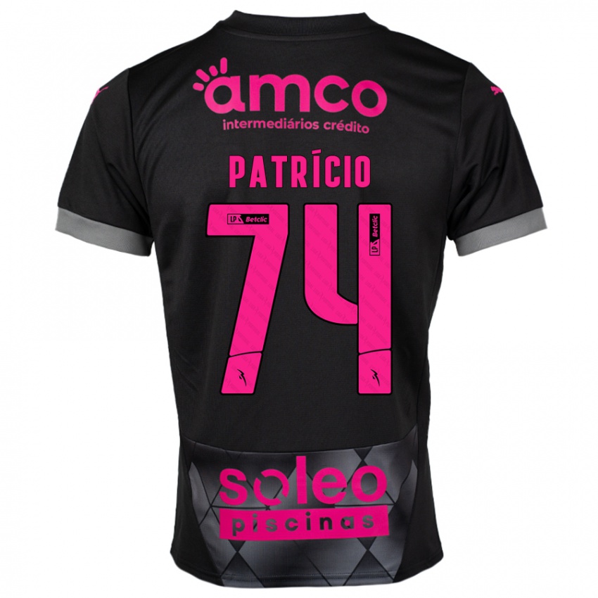 Kinder Nuno Patrício #74 Schwarz Rosa Auswärtstrikot Trikot 2024/25 T-Shirt