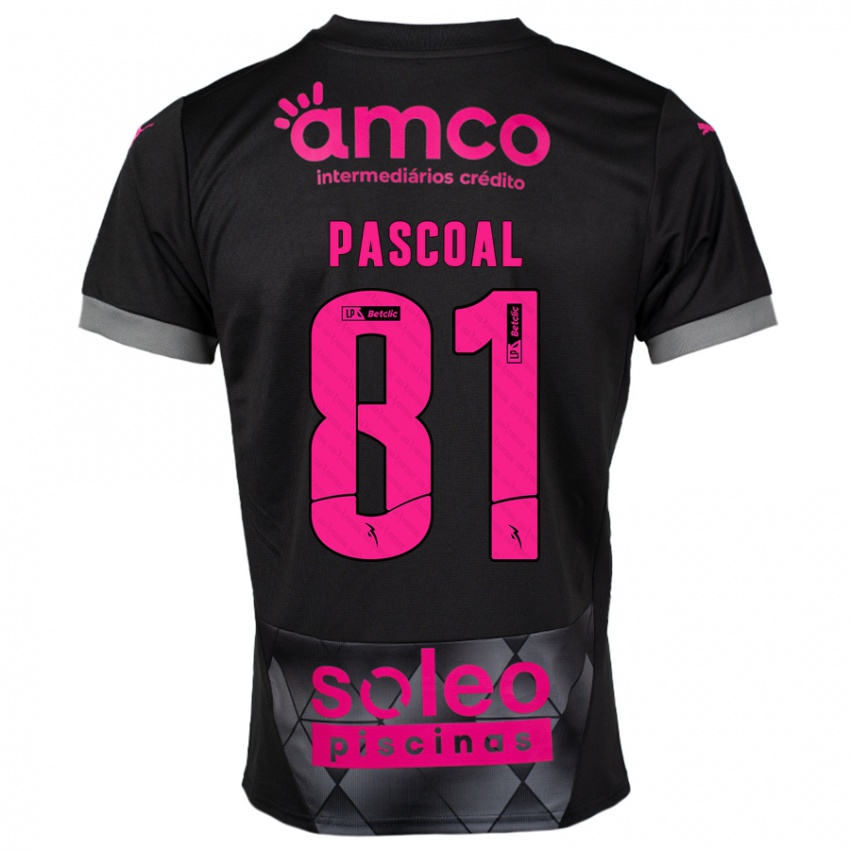 Kinder Fodé Pascoal #81 Schwarz Rosa Auswärtstrikot Trikot 2024/25 T-Shirt