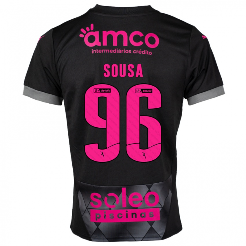 Kinder Afonso Sousa #96 Schwarz Rosa Auswärtstrikot Trikot 2024/25 T-Shirt